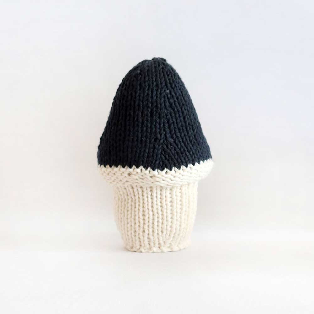 Black Hand Knitted Mushroom - Severina Kids