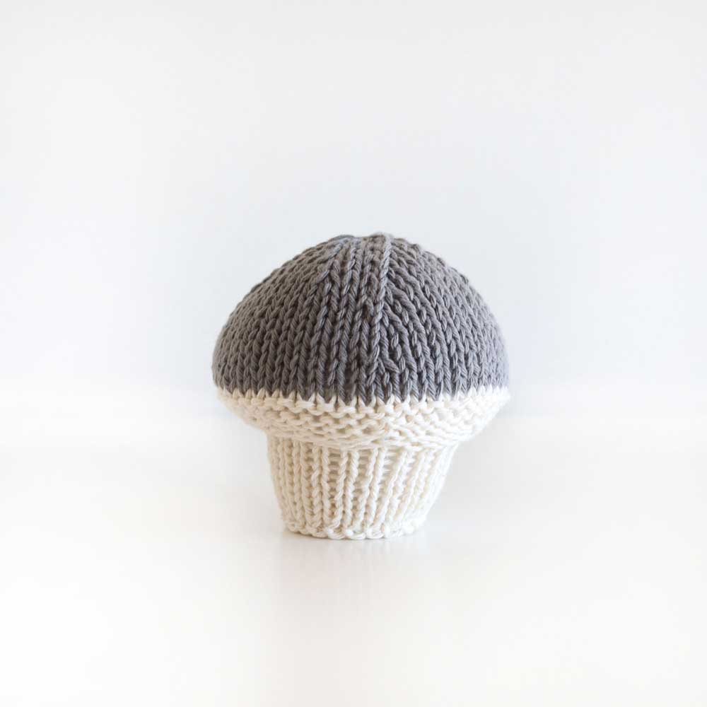 Grey Hand Knitted Mushroom - Severina Kids
