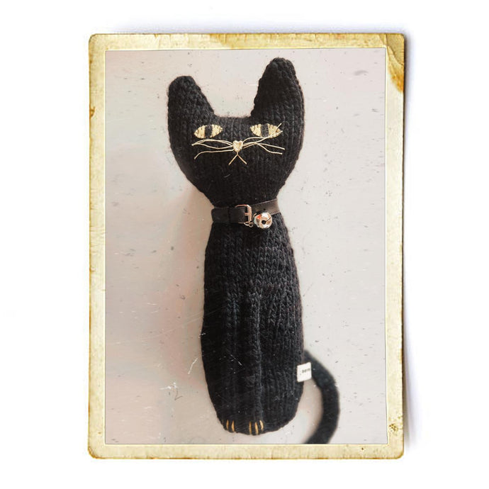 Black Cat Halloween best friend. Hand knitted black cat