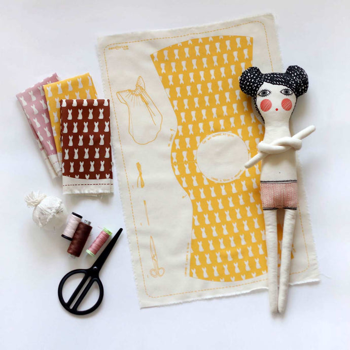 Cotton white Doll with DIY dress