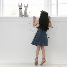 Girl looking at Cat Duo in a window, Severina Kids