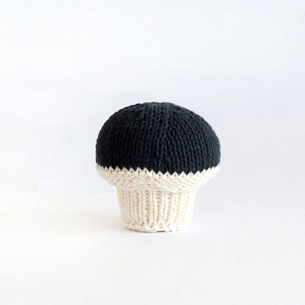 Black Hand Knitted Mushroom - Severina Kids