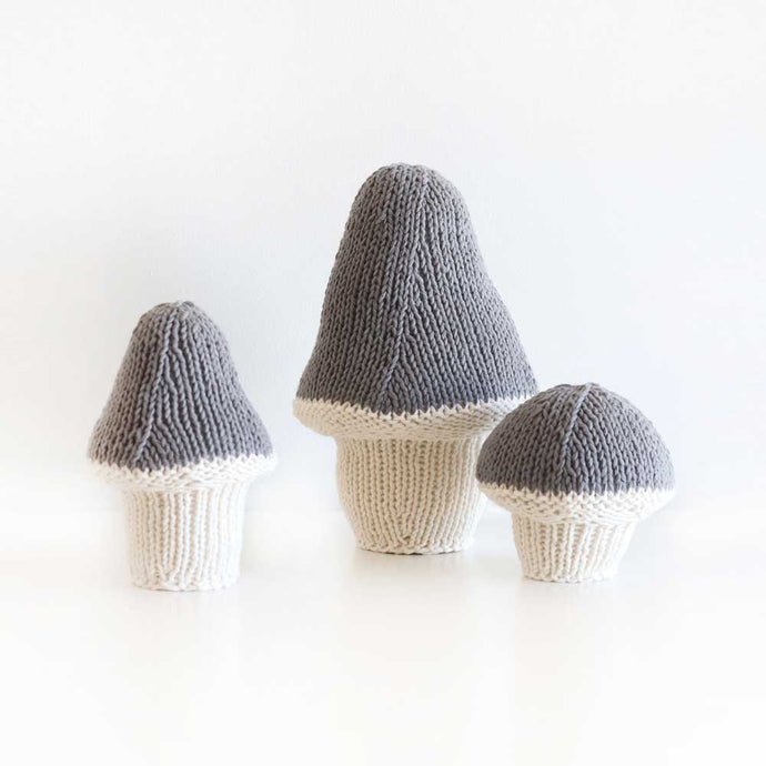 Grey Hand Knitted Mushroom - Severina Kids